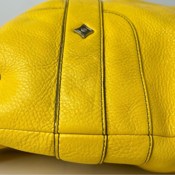 MCM Yellow Leather Silver Studded Zip Satchel/Handbag!! RARE!! ☀️💛 - Picture 6 of 16